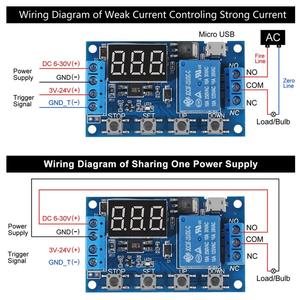 5V Micro USB DC 6-30V Timer Relay <strong>Programmable</strong> Time Delay Relay <strong>Module</strong> <strong>with</strong> <strong>LCD</strong> Display