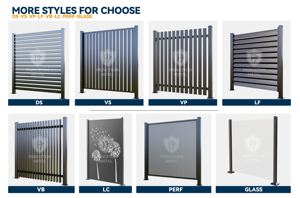 سياج خصوصية أسود من الألومنيوم سهل التجميع بدون حفر ألواح شرائح أفقية لتطبيق الأمن - Product Image 3