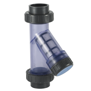 1/2 "-4" 管阀PVC透明y型过滤器，用于阻止管道过滤器中的杂质 - Product Image 1