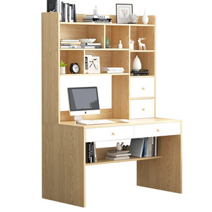 Escritorio Moderno Madera Computadora Escritorios Estante Estudio de madera Mesa de escritura con librería - Product Image 4