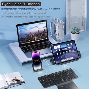 Slim Portable Travel Pocket-Sized Wireless <strong>Keyboard</strong> Foldable <strong>Bluetooth</strong> <strong>Keyboard</strong> <strong>with</strong> Large Touchpad <strong>Numeric</strong> <strong>Keypad</strong>