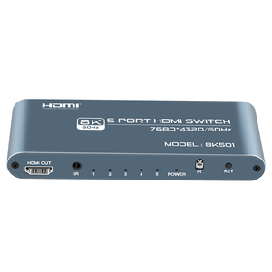 Conmutador de vídeo de ultra alta definición HDMI 2,1 8K Fjgear, salida 5 en 1 con control remoto, carcasa de aleación de aluminio - Product Image 3