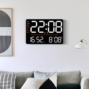 Großes Display Digital Analog Schreibtisch uhr Countdown Timer Temperatur Luft feuchtigkeit Anzeige Kalender Alarm Moderne Kunststoff Wanduhr - Product Image 3