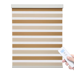 Tende da notte per giorno Zebra di grado superiore con tessuto filtrante per luci telecomandate per installazione integrata con finestre - Product Image 1