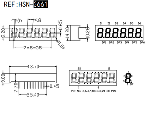 Super helle 0,36-Zoll-7-Segment-Digitalanzeige Hochwertige 6-stellige LED-Steuerung Weiße Farbe EL-Produkt - Product Image 5