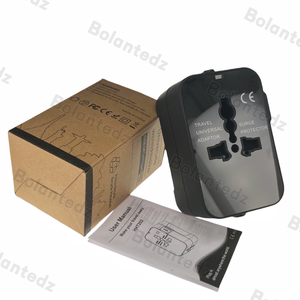 Adaptador de corriente de conmutación Universal Negro Adaptador de viaje mundial todo en uno multifunción con puertos de carga Usb tipo C - Product Image 2