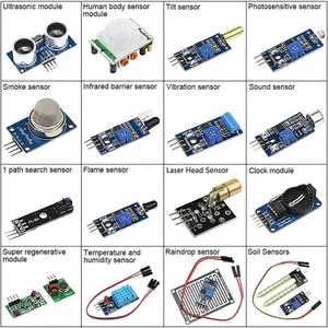 16 kits de módulos de sensor utilizados para Raspberry Pi 16 en 1 Kit de sensor de programación