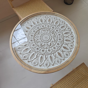 现代中世纪摩洛哥风格实木边桌雕刻茶几餐桌套装家居客厅家具 - Product Image 3