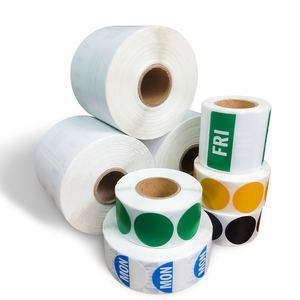 Custom Bright <strong>Red</strong> Round <strong>Color</strong> <strong>Coding</strong> Circle Dot Labels on a Roll Semi-Gloss 1000 Stickers 1 Inch Diameter Removable Sticker - Product Image 2