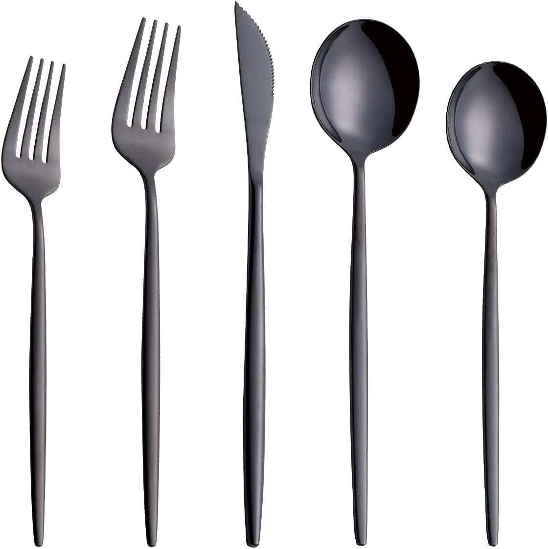 Noir mat 5 pièces/ensemble