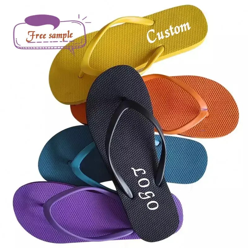 Sandalias de playa personalizadas para mujer, chanclas de diseñador, chanclas planas de goma para playa