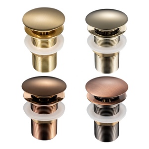 Joyhoo Click Clack scarico per lavello in oro spazzolato scarico per lavabo in ottone Pop-up ad alte prestazioni senza troppopieno - Product Image 1