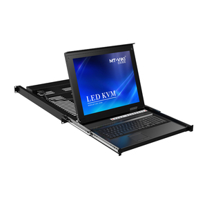17นิ้ว LCD KVM Switch VGA 8พอร์ตสำหรับแร็ค1U,MT-VIKI Rackmount KVM Console 8X1ลิ้นชัก + 8แพ็คสาย USB VGA - Product Image 1