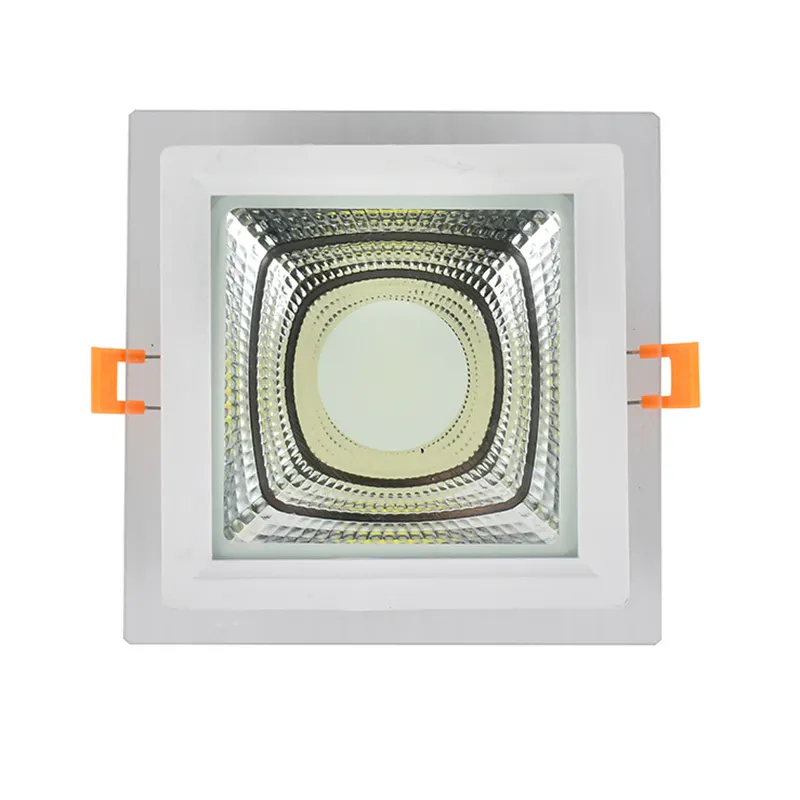 Vendita calda illuminazione interna da incasso in vetro quadrato COB 10W 22W 25W LED Down Light