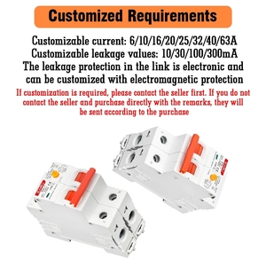 Disyuntor de corriente residual electrónico <span class=keywords><strong>2P</strong></span> 30mA AC A B tipo RCBO RCCB MCB sobre carga de protección contra fugas de corriente corta de carga de - Product Image 5