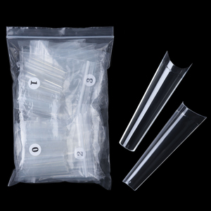 504 pcs không C đường cong móng tay tự nhiên lời khuyên dài thẳng seameless rõ ràng Acrylic vuông Nail tip không C đường cong XXL - Product Image 6