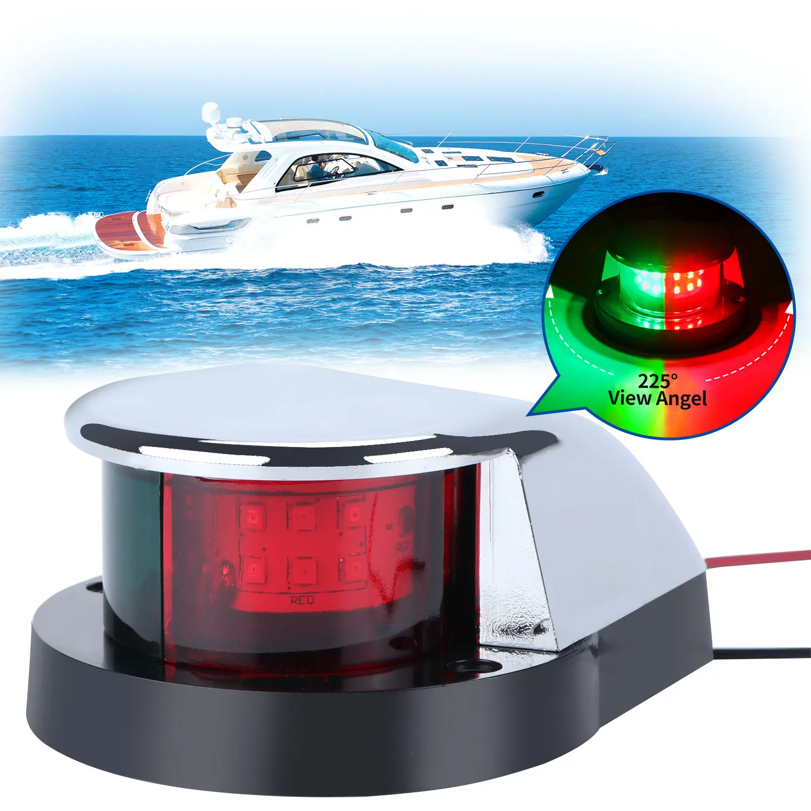 Lumière LED de bouchon de vidange 2W Super Bright 12 Volts Marine Navigation Sailing Signal Yacht Boat Underwater Waterproof Light