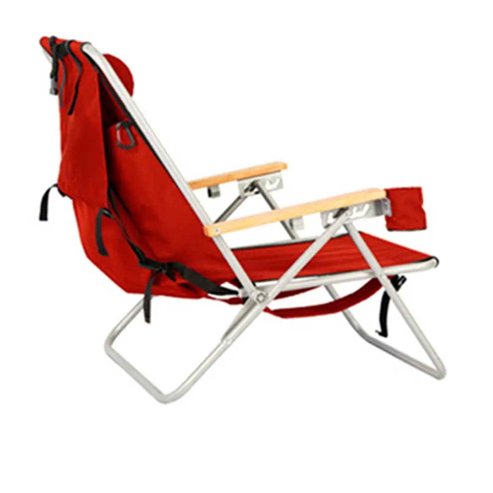 Sedia da spiaggia a dondolo da campeggio all'aperto con zaino pieghevole in alluminio portatile