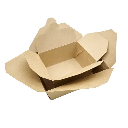 Shijiazhuang boîtes à déjeuner jetables biodégradables 2 compartiments à emporter aliments à emporter boîte en papier pour aliments chauds chinois