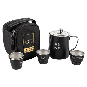 Kuaike fincan açık seyahat çay seti taşınabilir Kung Fu çay seti çay yapma için bir Pot ve dört bardak tepsisi ile - Product Image 1