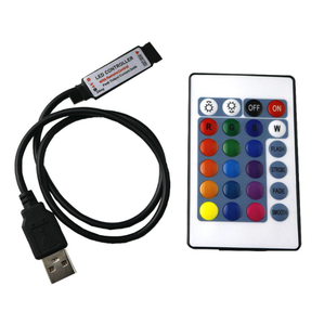 LED-Streifen-RGB-Controller USB 5-V-Musikcontroller 24-Tasten-IR-Fernbedienung RF 17-Tasten-Fernbedienung für 5050 2835-Streifenlicht - Product Image 1