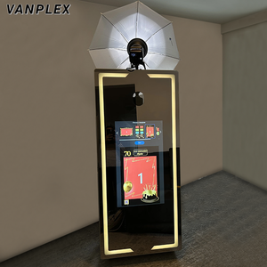 43-inch toàn thân màn hình cảm ứng gương ảnh gian hàng kim loại Selfie Booth với máy ảnh chụp công cụ đóng gói trong trường hợp chuyến bay - Product Image 1