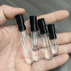Küçük 2ml 2.5ml doldurulabilir cam flakon düz şekli için deneme parfümü ekran baskı yüzeyi siyah ve beyaz sprey şişe - Product Image 5