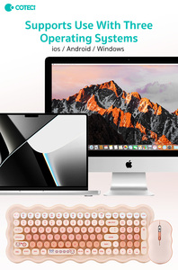 Coteci Retro Vòng 98 Phím Văn Phòng Nhà Máy Tính Xách Tay 2.4G Màu Tím Mèo Dễ Thương Mèo Con Bàn Phím Không Dây Và Chuột Combo Cho Máy Tính - Product Image 4