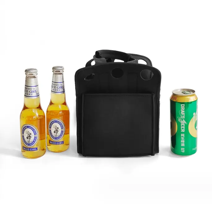 Пользовательские многоразовые неопреновые изолированные 6 бутылок вина пиво охладитель сумка