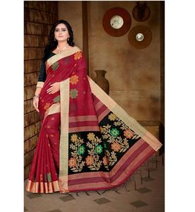 Silk <strong>Sari</strong> From India with Unstitched Blouse Surat Wholesale Market Garment - Product Image 5