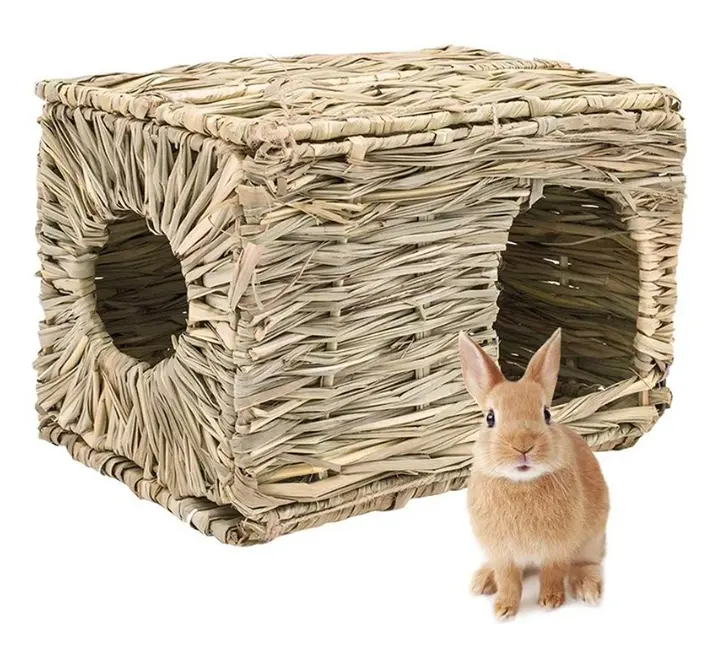 أقفاص أرانب منسوجة قابلة للطي حيوانات أليفة الهامستر خنزير غينيا الأرنب لعبة مضغ الأعشاب حصيرة المنزل العشائر الصغيرة اكسسوارات حيوانات الأرانب