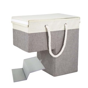 Cestas de escadas para escadas carpetadas e de madeira Cesta dobrável com alças, organizador de escadas