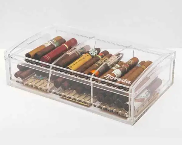 Cheap Small Acrylic Humidor Box Clear Cigar Display Case Acrylic Humidor