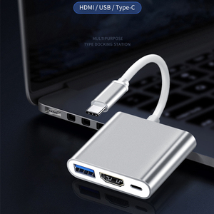 Adaptador USB C a HDMI 3 en 1 Hub multipuerto tipo C a HDMI 4K, USB 3,0 y USB C Adaptador convertidor de puerto de carga de entrega de energía