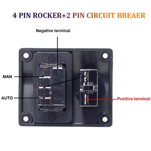 3 <strong>Way</strong> Waterproof 12V Built-in 15A Circuit Breaker Float Switch Auto-OFF-Manual Bilge Pump Switch Panel for RV Car Boat Marine - Product Image 4