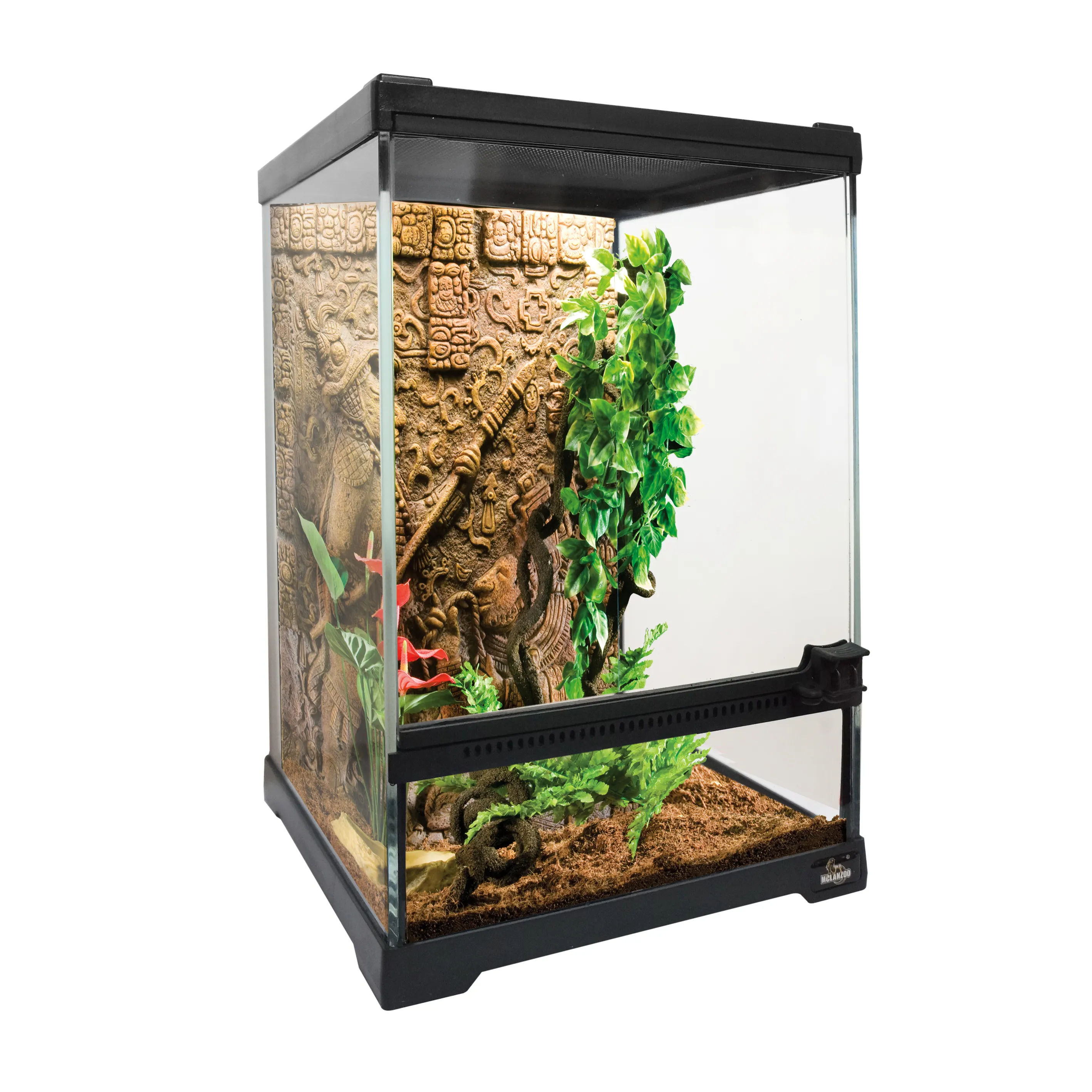 Zwarte Verticale Kleine Glas Reptiel Terrarium/Tank/Aquarium Bebaarde Draak Hagedis Kooi