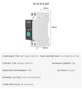 Para TONGOU 1P Smart Wifi Disyuntor Tuya Función de medidor eléctrico para uso doméstico Disyuntor inteligente multifunción en miniatura - Product Image 5