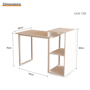 Mesa de ordenador portátil de fácil montaje y Escritorio de ordenador de estudio con estantería superior de MDF y base de metal para espacios pequeños, oficina y hogar - Product Image 6