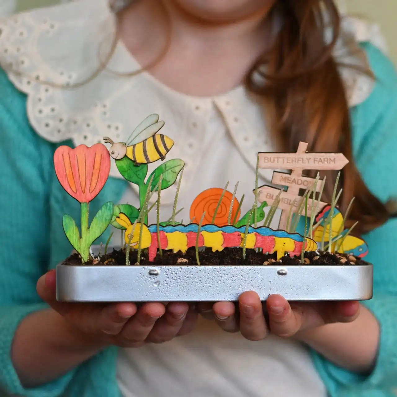 Juego de herramientas de jardinería personalizado para hacer tus propias mini bestias, juego de herramientas de jardinería para niños, mini Kit de cultivo de plantas de jardín