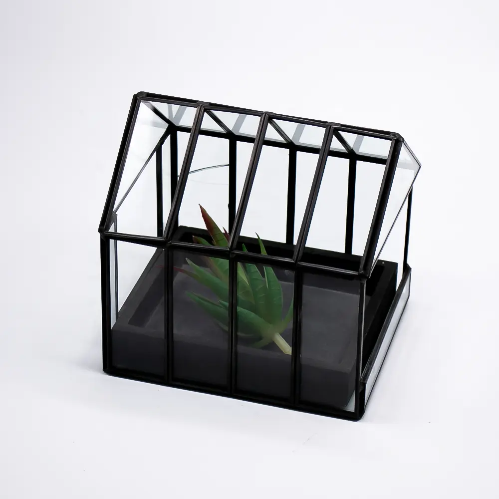 Vaso di vetro bottiglia terrario idroponico per la casa di vetro geometrico di rame pianta geometrica terrario di vetro