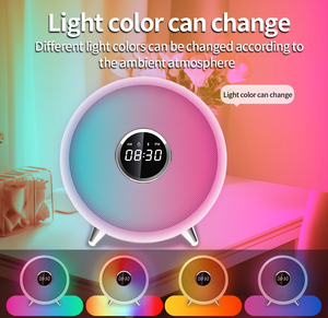 Portable Multifunctional Digital Alarm Clock RGB Night Light Wireless Speaker Mini AUX <strong>Input</strong> Includes Radio Use Screen Display - Product Image 5