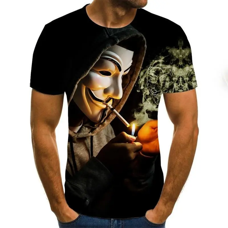 3d Printed T Shirt Men Joker Face Casual O-neck Male Tshirt Clown Short Sleeve Funny T Shirts 2021 Summer Tee Shirt Homme