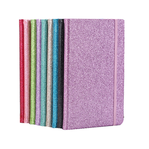 New Design Bright PU Leather Cover <strong>Notebook</strong> A5 Shine Line Pages Diary Flash Color <strong>Notebook</strong> with <strong>Elastic</strong> <strong>Strap</strong> for Stock - Product Image 1