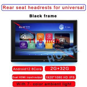 11.6インチAndroid12ユニバーサルリアヘッドレストモニタータッチスクリーンビデオプレーヤーDVDステレオラジオマルチメディアWiFiミラーリンク用 - Product Image 4