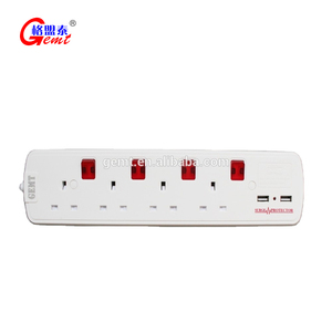 Universal <strong>UK</strong> Standard Surge Protector Wall <strong>Mount</strong> New Power Strip With USB Charging Ports 3 Way Outlet Extension Plug Socket - Product Image 6