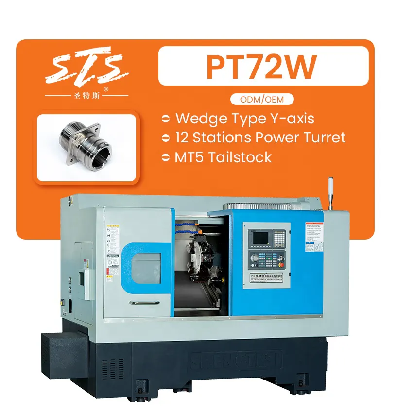 Máquina herramienta de precio de fábrica PT72W para centro de mecanizado CNC, piezas de procesamiento, máquina de torno inclinado CNC