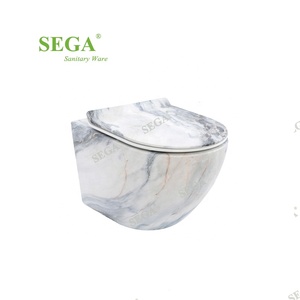 Sanita suspensa de parede com design de mármore, sanitária sanitária para banheiro, showroom, vaso sanitário de cerâmica com cisterna