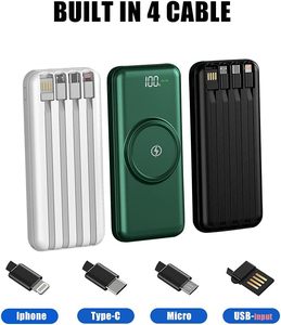 ケーブル内蔵の20000mAhパワーバンク、6出力のUSB Cバッテリーパックポータブル充電器3入力パワーバンクLEDディスプレイ - Product Image 3