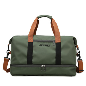 Toptan özel Logo spor Tote çanta spor Unisex Oxford spor ayakkabı ile silindir seyahat çantası su geçirmez kumaş spor Yoga çantası