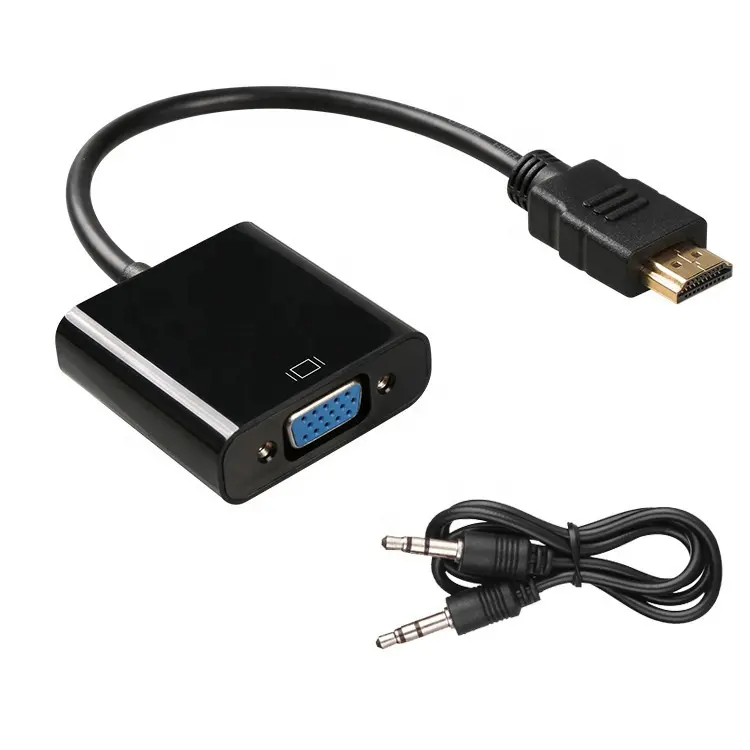 HDMI zu VGA Adapter mit Audio Stecker zu Buchse Video Kabel Kabel Konverter 1080P Für PC HDMI VGA